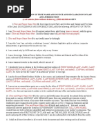 Stat-Dec of True Name and Notice and Dec of Law and Juris