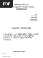 Presentation On Grievances and Indiscipline/ Misconduct: BY: Amit Kumar 00435103918 Shivani Kakkar 04835103918