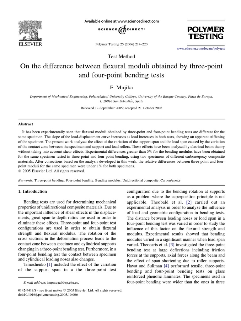 On The Difference Between Flexural Moduli Obtained by ThreePoint and