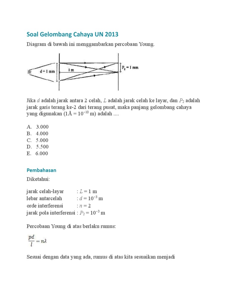 Soal Gelombang Cahaya Un 2013 Docx