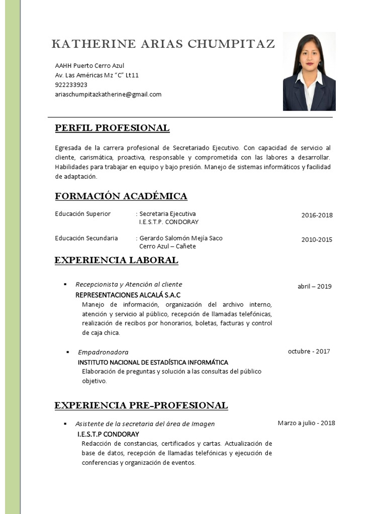 Curriculum Vitae EJEMPLO PDF Educación avanzada Business