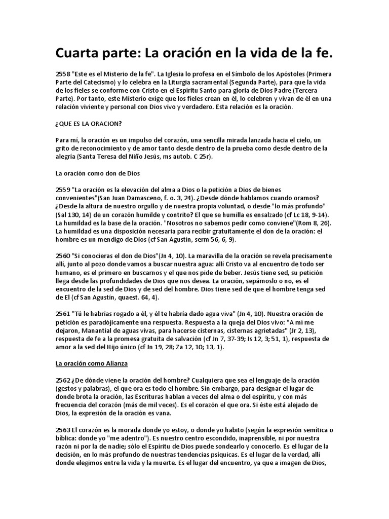 La Oración en La Vida de La Fe | PDF | Oración | eucaristía