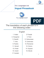 Multilingual Phrasebook: The Translation of Each Phrase Is in The Following Order