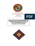 Recognition Requirements: Junior Philippine Institue of Civil Engineers (Jpice)