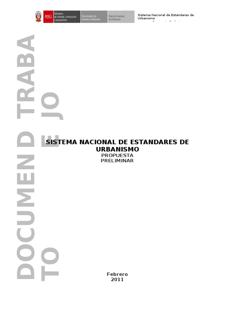 Sistema Nacional de Estandares Urbanos | PDF | Población | Urbanismo