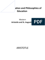 Values Education and Philosophies of Education: Aristotle and St. Augustine