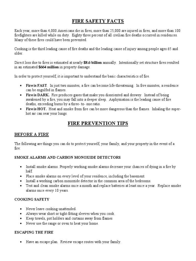 Essential Fire Safety Tips and Facts | PDF | Fires | Smoke