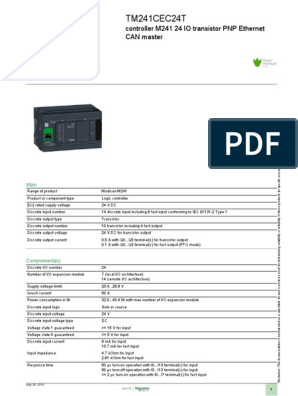 warm Get up steel Logic Controller - Modicon M241 - TM241CEC24T | PDF | Telecommunication |  Logic Gate
