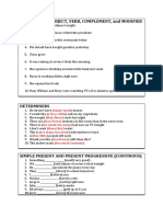 Identify The Subject, Verb, Complement, and Modifier