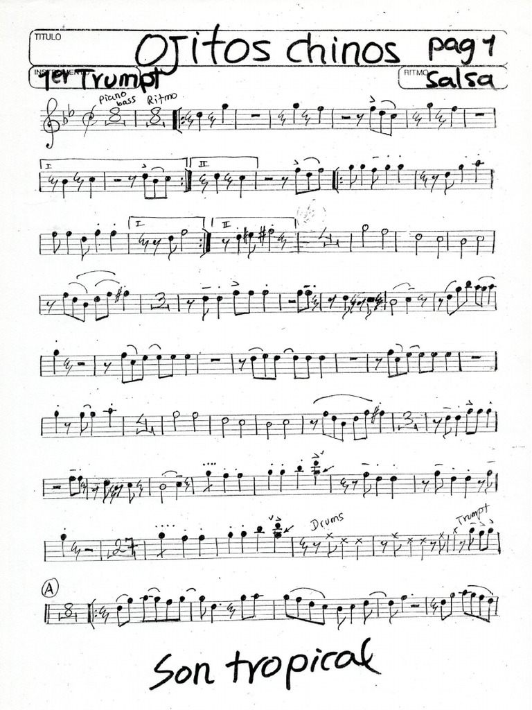 El Gran Combo Ojitos Chinos. Trompetas PDF PDF