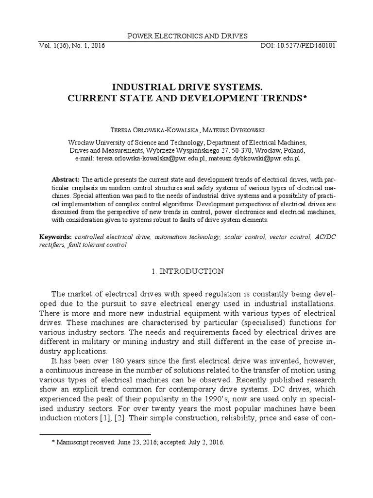 (25434292 Power Electronics and Drives) Industrial Drive Systems