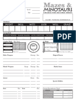 Might Skill Wits Luck Will Grace: Character Record Sheet