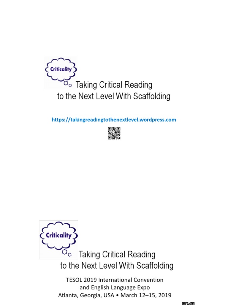 Current Reading On Scaffolding | PDF | Curriculum | Critical Thinking