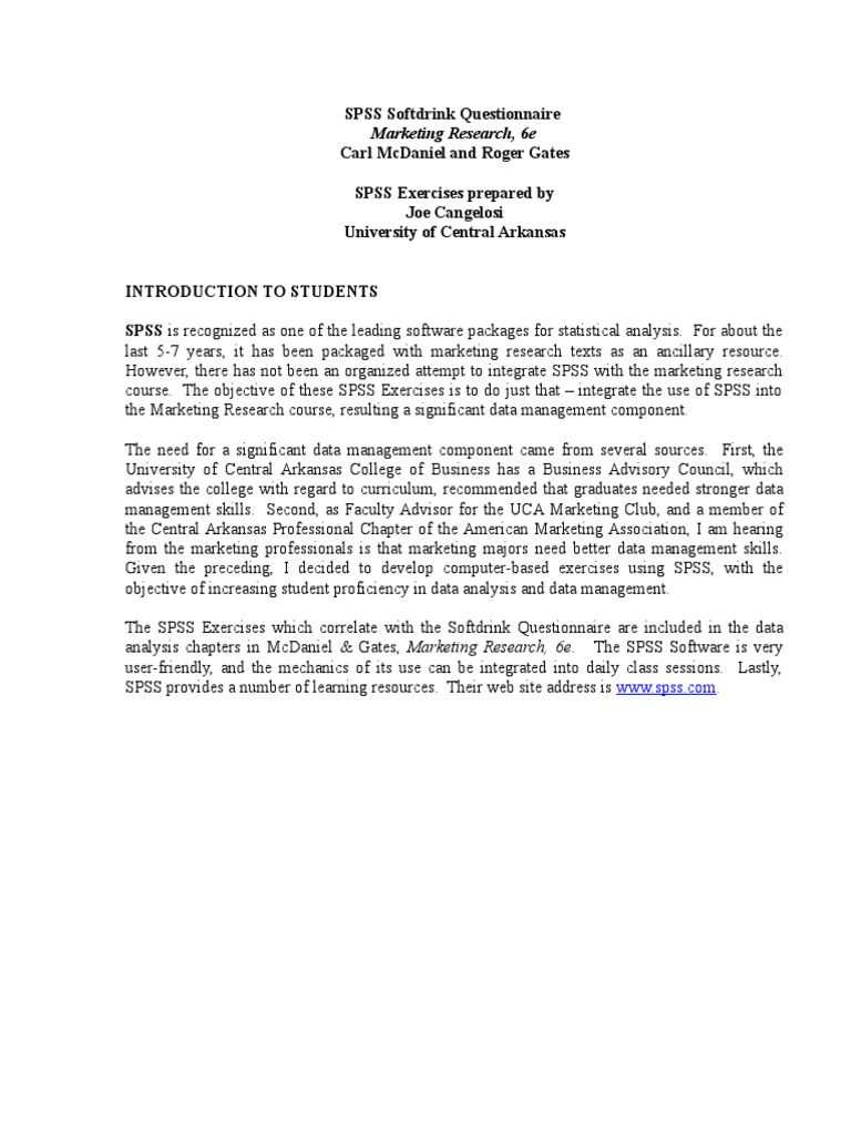 Soft Drink Questionnaire PDF Soft Drink Drink