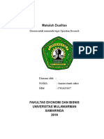 Makalah Dualitas: Disusun Untuk Memenuhi Tugas Operation Research