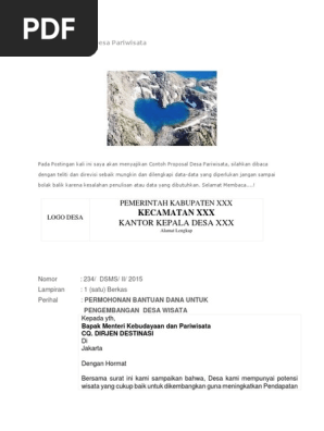 Contoh Proposal Desa Pariwisata