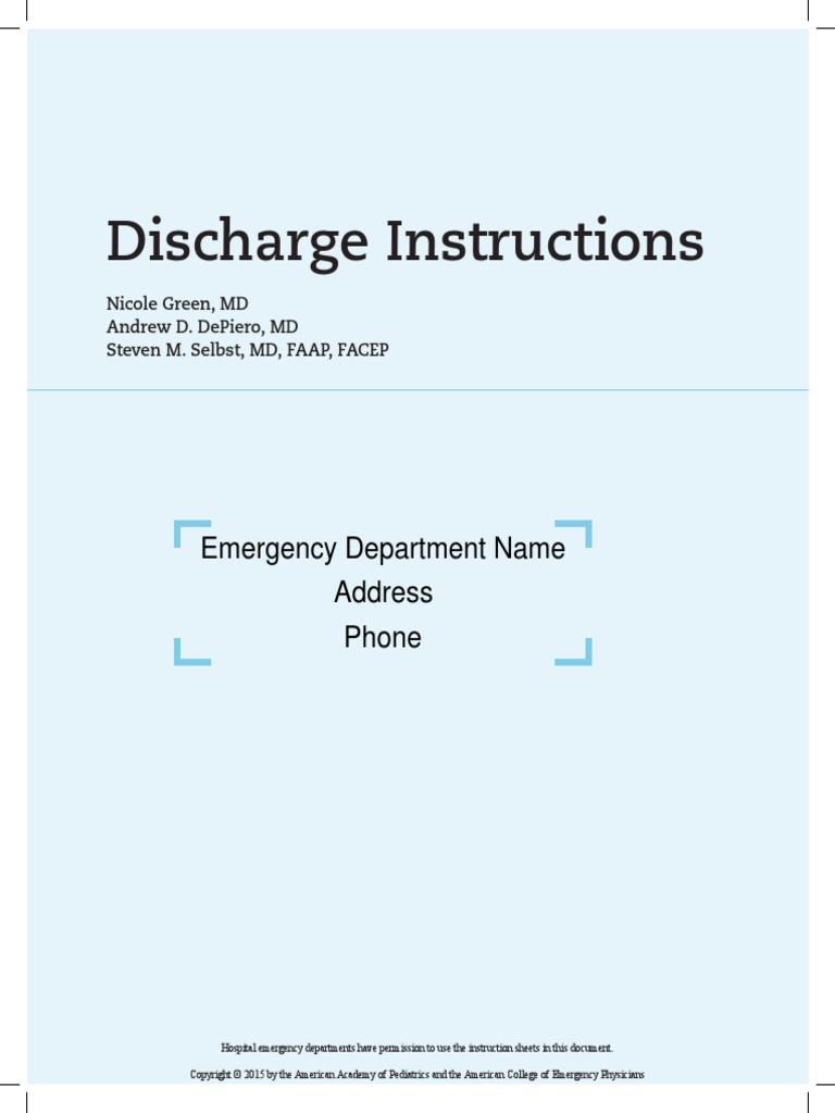 Discharge Instructions EnglishVersion | PDF | Common Cold | Headache