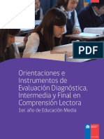 Orientaciones e Instrumentos de Evaluacion Diagnostica Intermedia y Final en Comprension Lectora I Medio Mineduc PDF