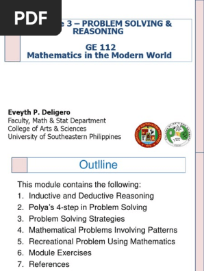 Module 3 - Problem Solving | Pdf | Inductive Reasoning | Reason