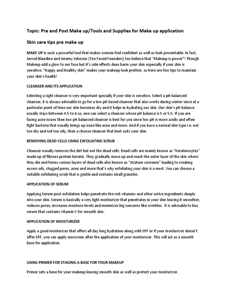 Makeup Application: Tips & Tools Guide | PDF | Cosmetics | Human Appearance