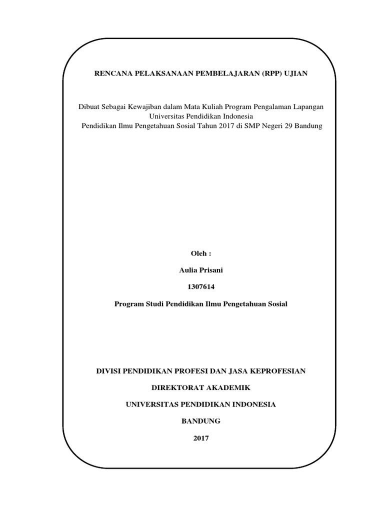 COVER RPP Ujian | PDF