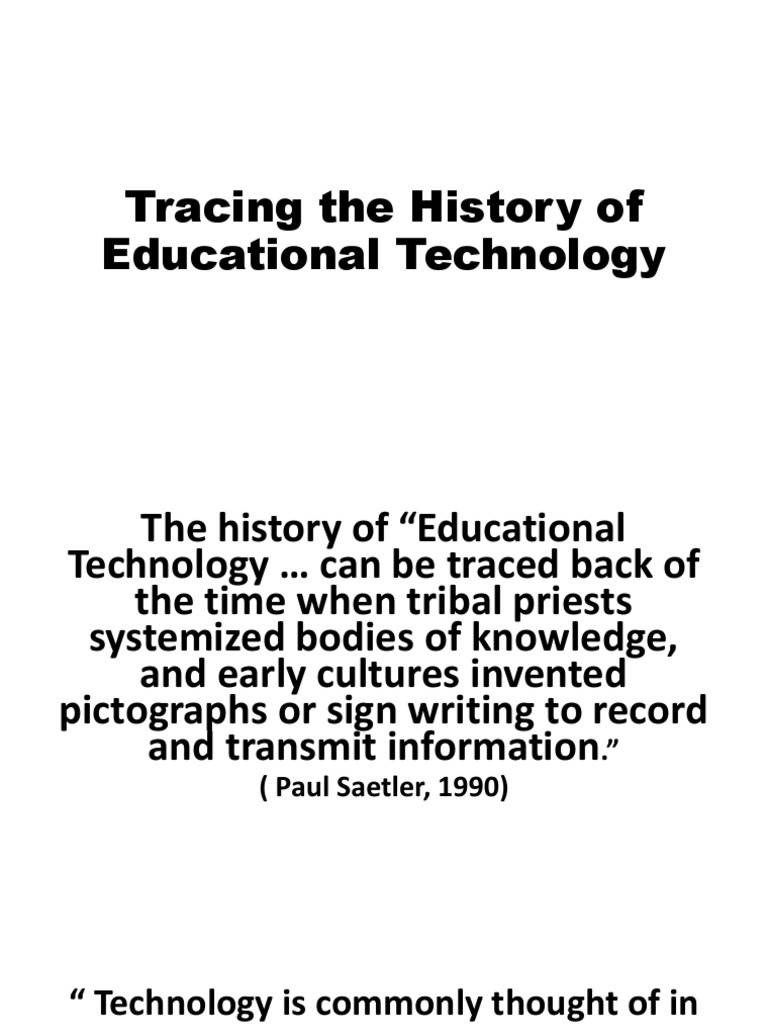 History of Educational Technology PDF Renaissance University