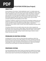 Vehicle Identification System Abstract