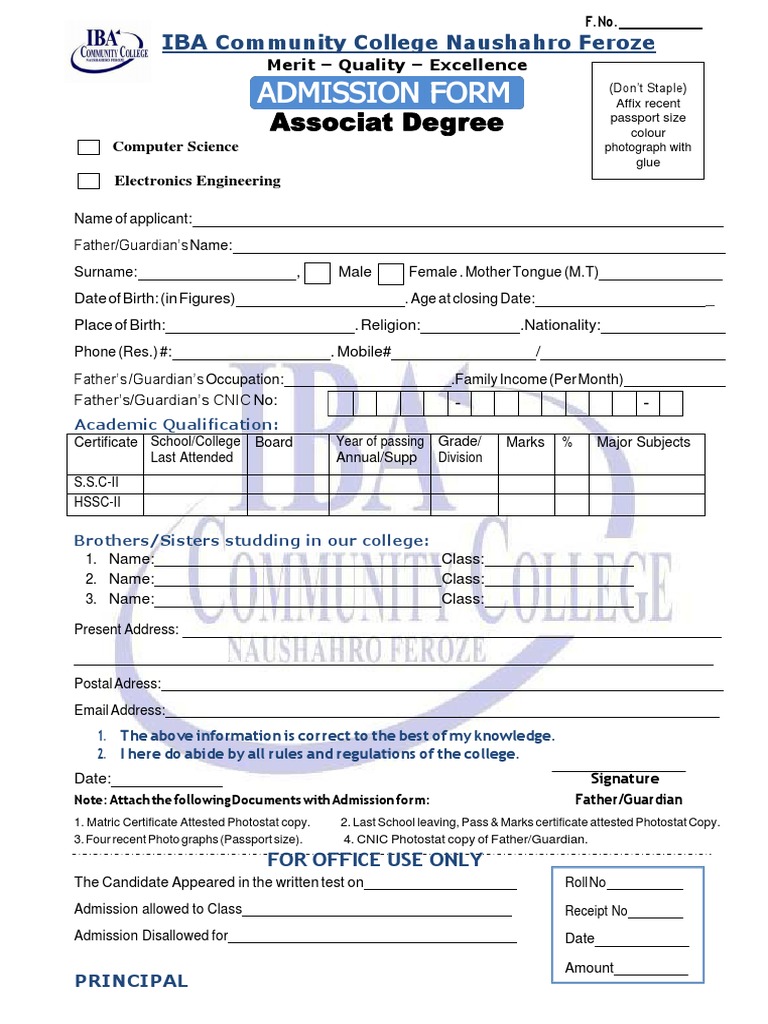 Admission Application for Computer Science and Electronics Engineering ...