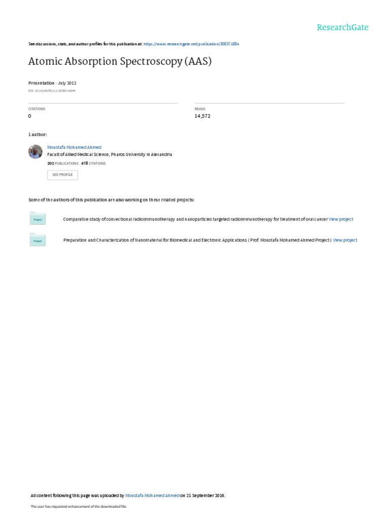 Atomic Absorption Spectros | PDF | Atomic Absorption Spectroscopy ...