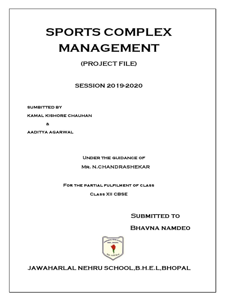 Sports Complex Management Final PDF Software Computer Engineering