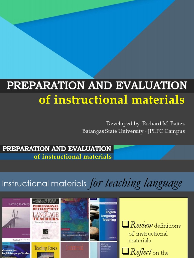 I need to prepare instructional materials so that image