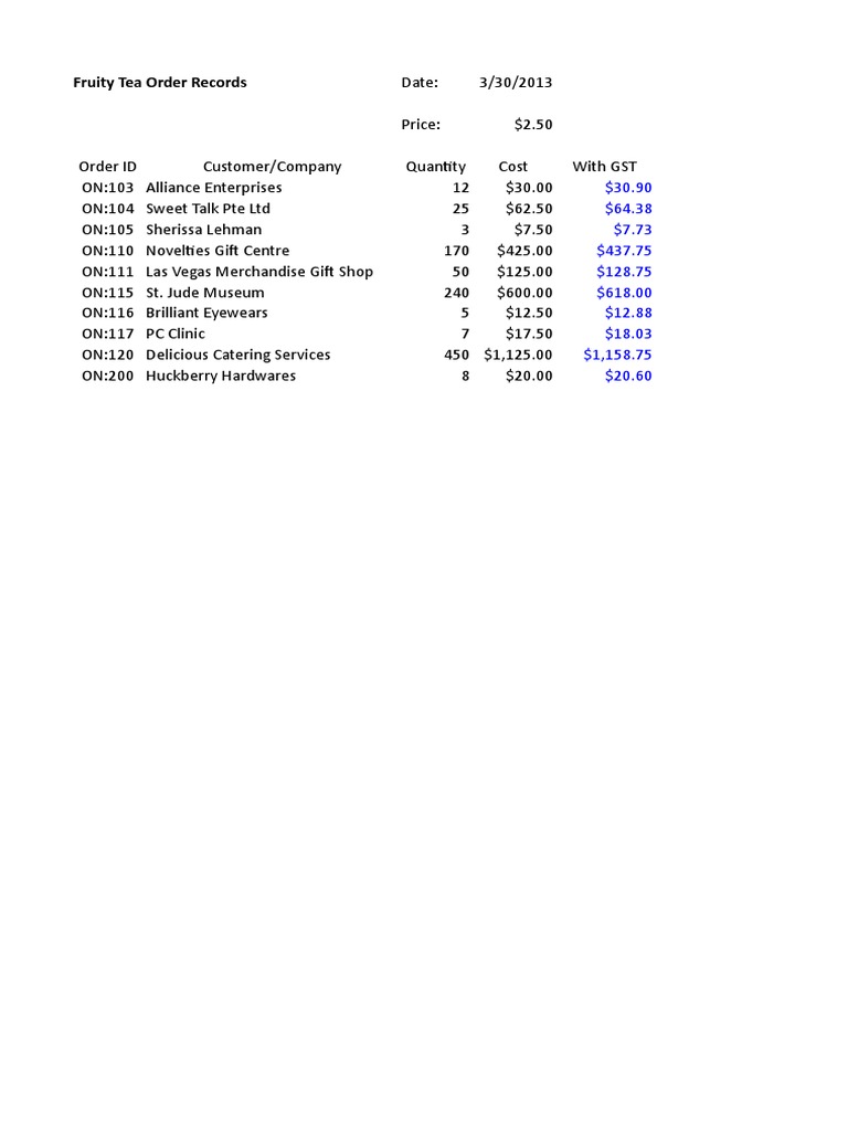 Order Records | PDF