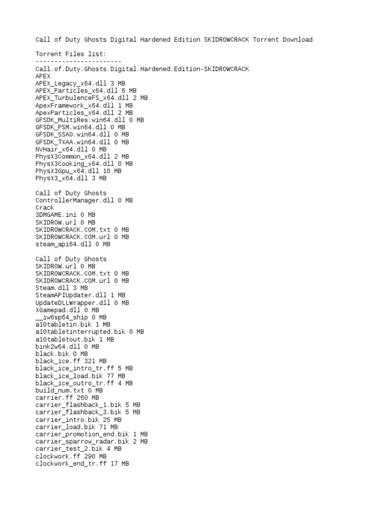 Call of Duty Ghosts Digital Hardened Edition Skidrowcrack | PDF 
