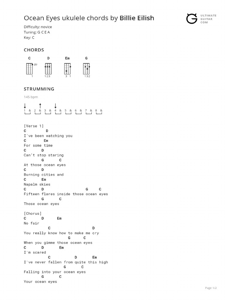 Ocean Eyes Ukulele Chords