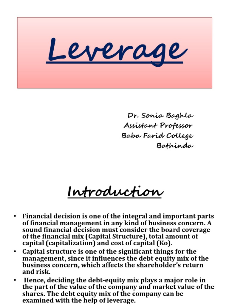 Understanding Financial Leverage Types | PDF | Leverage (Finance ...