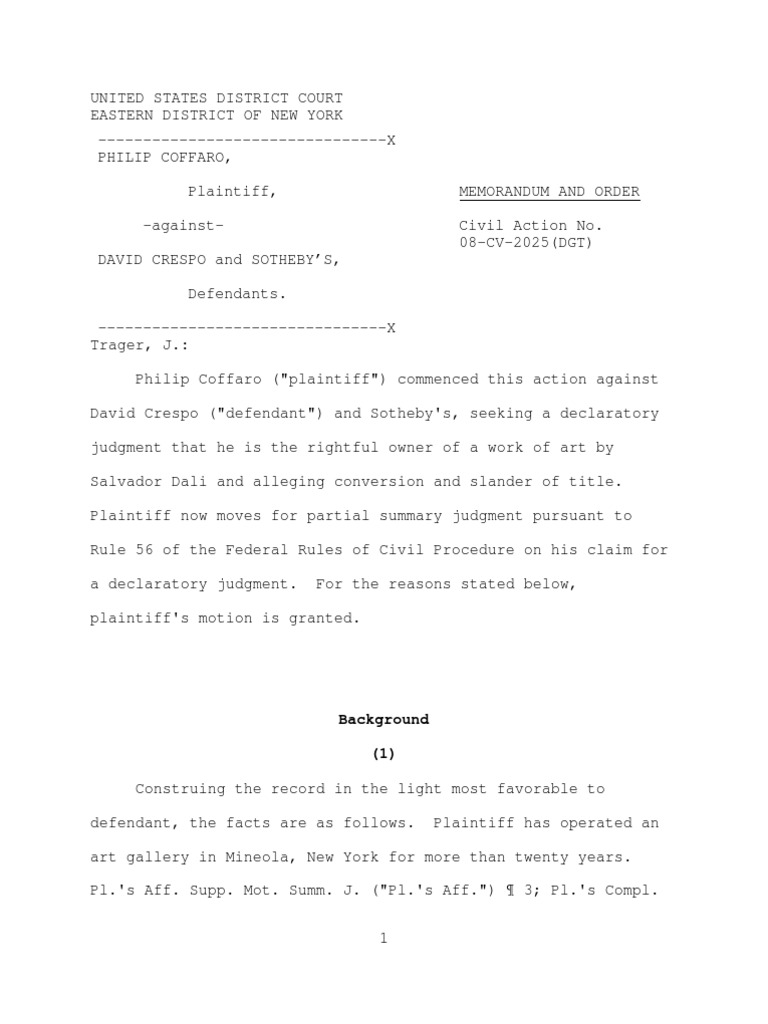 Lawsuit Against Madison Gallery Owner PDF Bankruptcy Estoppel