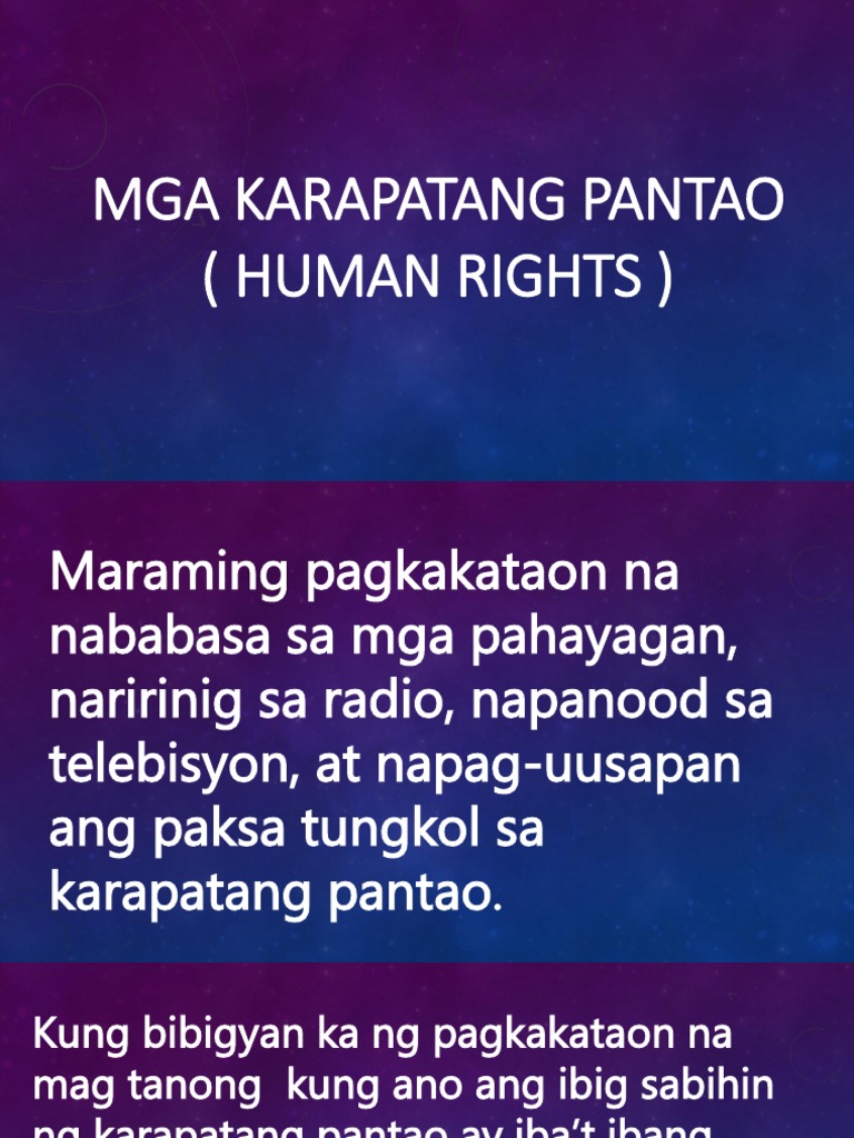 19+ Ano ang kahulugan ng karapatan pantao info