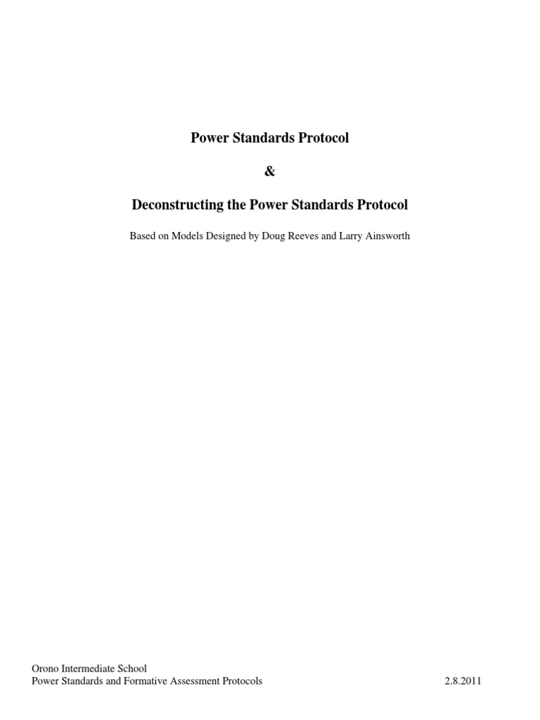 Power Standards & Assessment Protocols Guide | PDF | Psychology ...