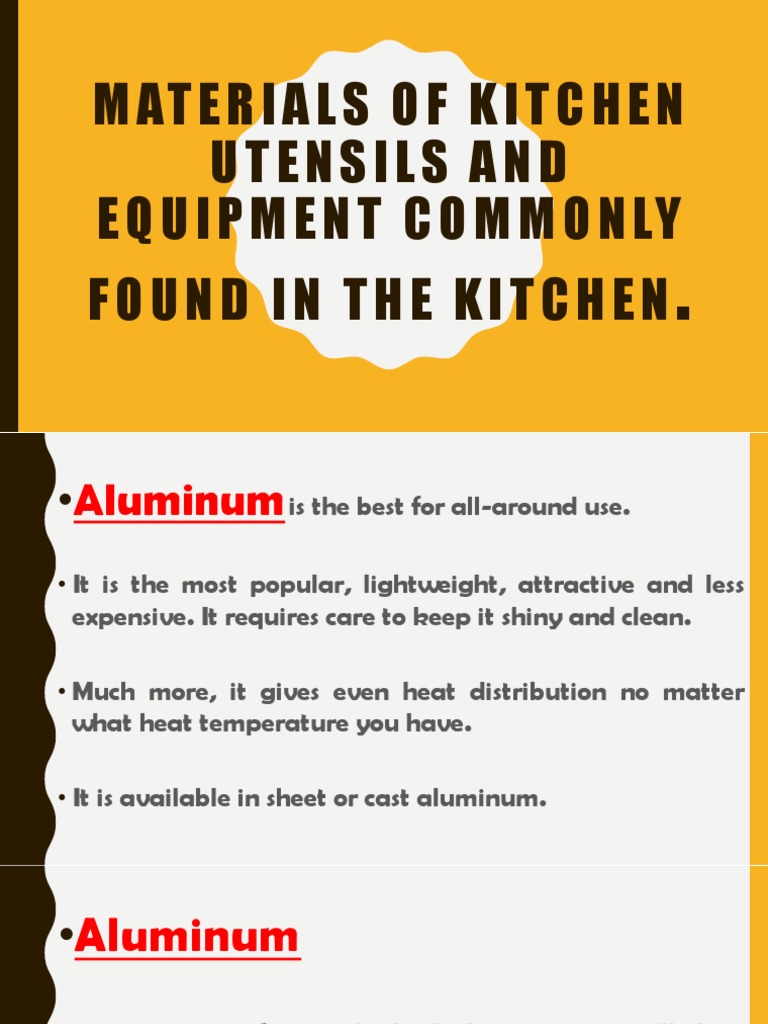 Essential Kitchen Utensils Guide | PDF | Kitchen Utensil | Cookware And ...