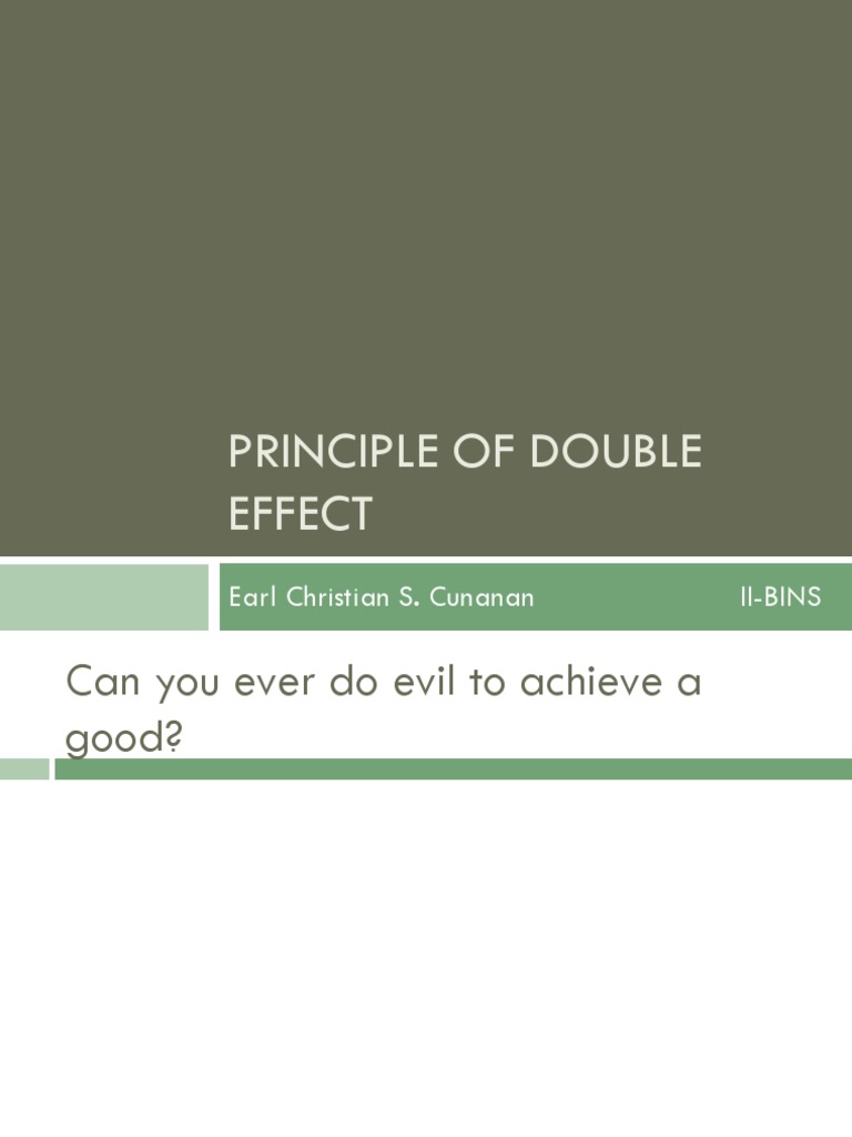 Understanding the Principle of Double Effect | PDF