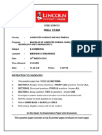 Final Exam: Bachelor of Computer Science (Hons) (Network Technology and Cybersecurity)