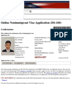 Online Nonimmigrant Visa Application (DS-160) : Confirmation