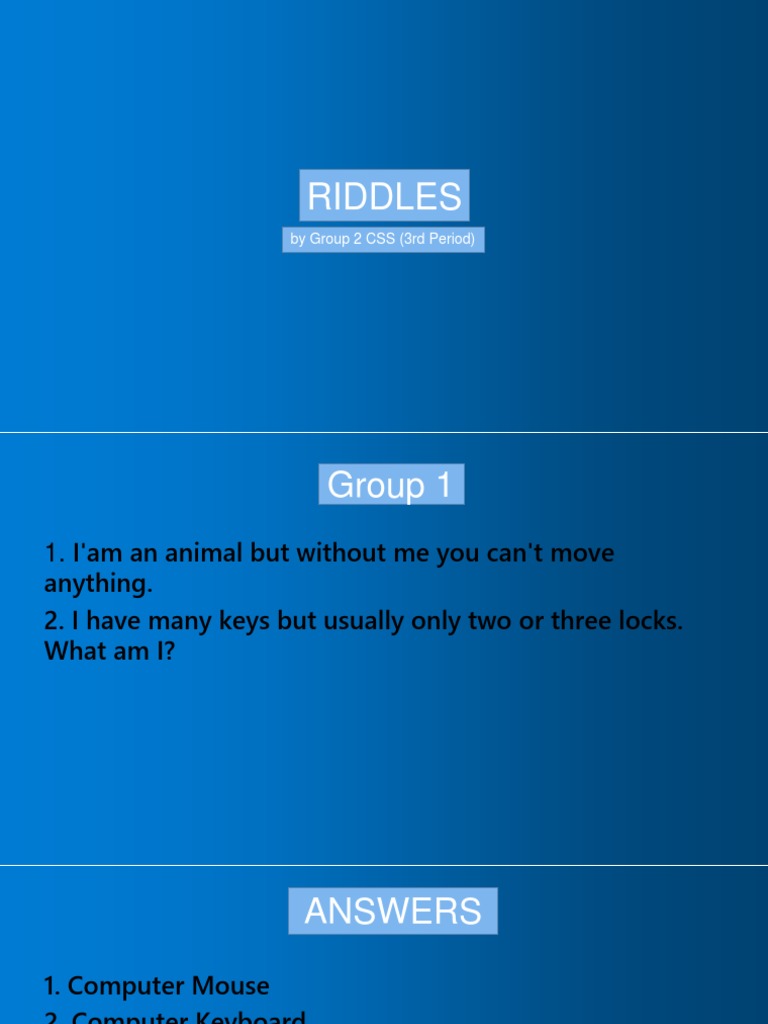 Computer-Themed Riddles for Students | PDF | Computers
