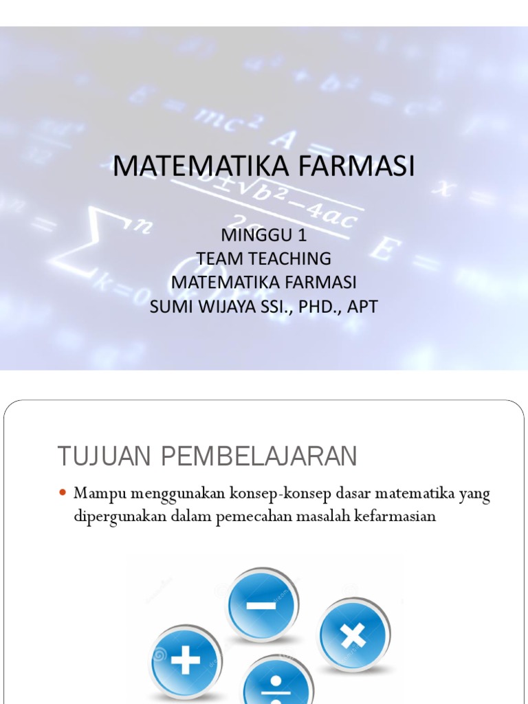 Matematika Farmasi Minggu 1