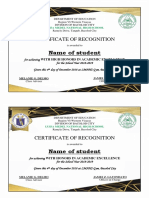Medel Certificate