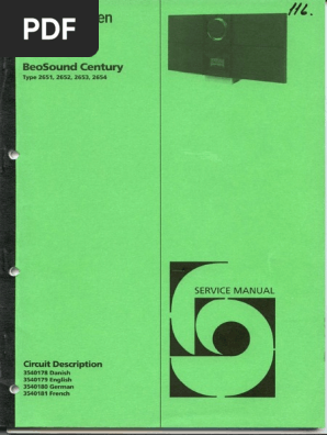 BeoSound Century Service Manual | PDF | Decibel | Loudspeaker