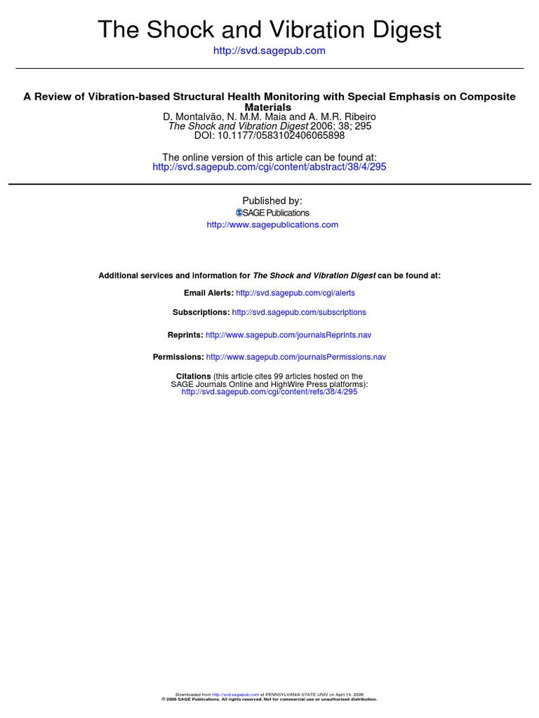 The Shock and Vibration Digest PDF Composite Material Mechanics