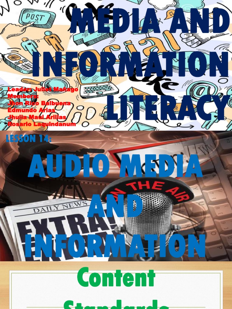 LESSON 14 Audio Media and Information Digital Audio Mp3