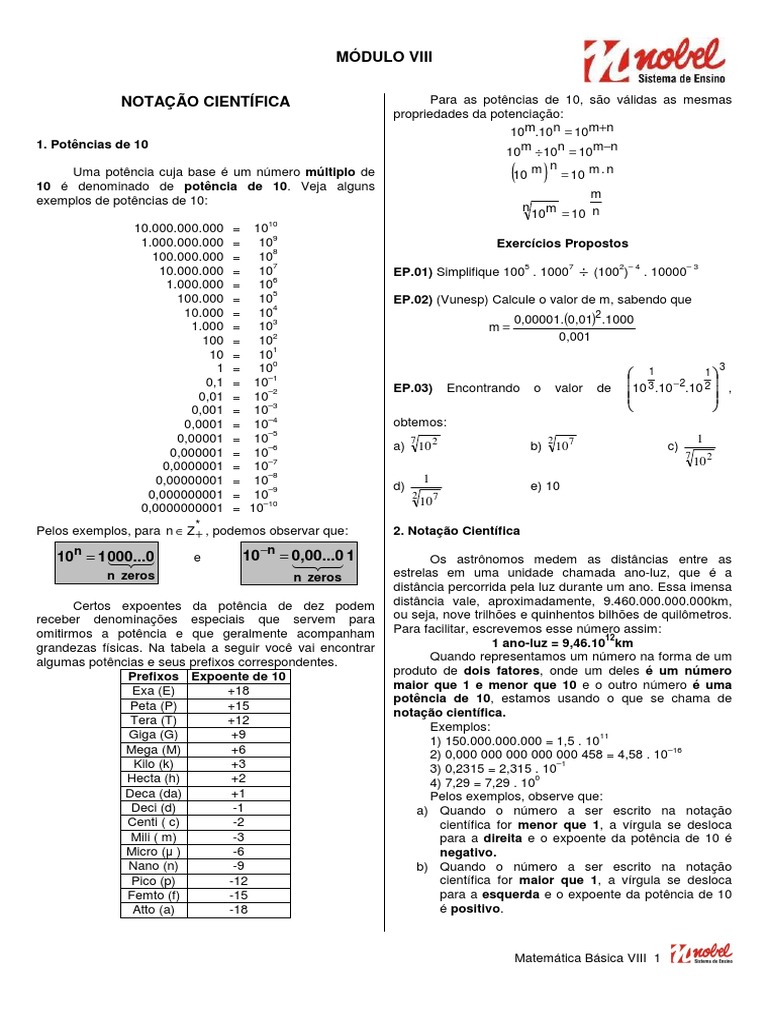 MaxxxTemática: Exercícios de Notação Científica 8° e 9° anos