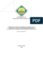 Educação Ambiental na rede pública de ensino de São Felipe D'Oeste